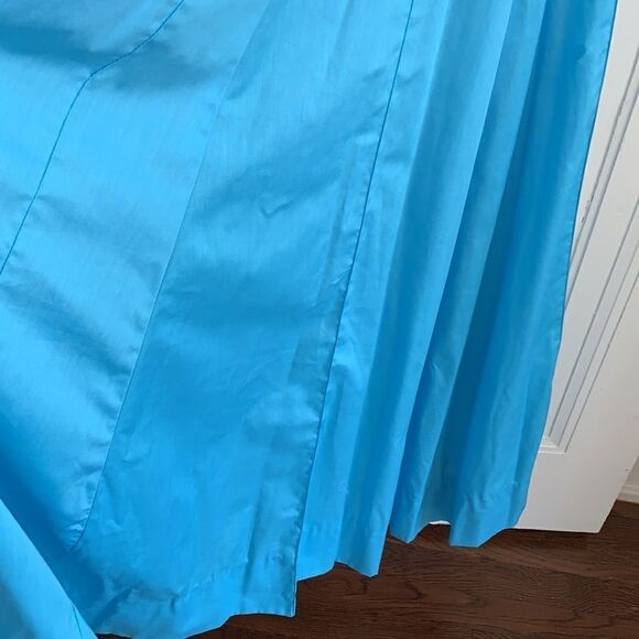 Vintage handmade aqua blue chintz maxi skirt - Picture 3 of 8